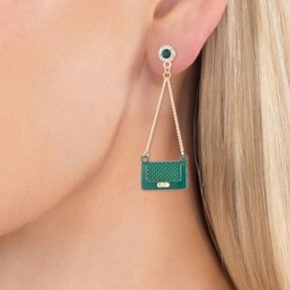 Eye Candy LA Luxe Ella 18K Gold Plated & Cubic Zirconia Drop Earrings. New!